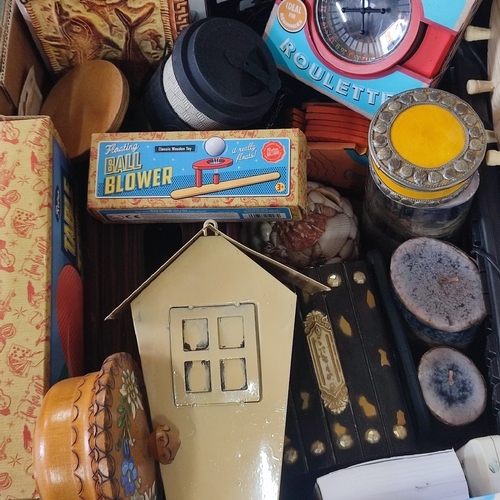 266 - Collection of miscellaneous items including an original boxed tiddly winks, candles, electronics etc... 