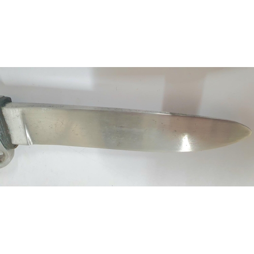 37 - Later (1940s) Hitler Youth knife with acid etched blade and faint RZM stamp to blade with 