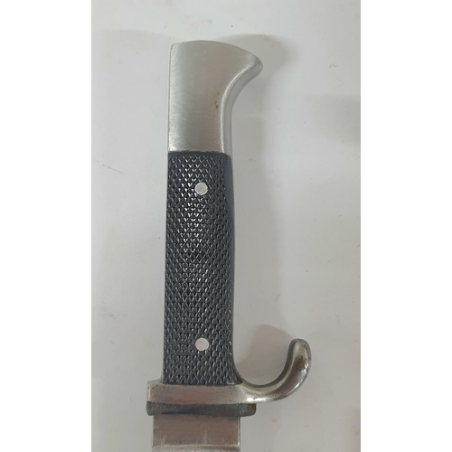 37 - Later (1940s) Hitler Youth knife with acid etched blade and faint RZM stamp to blade with 