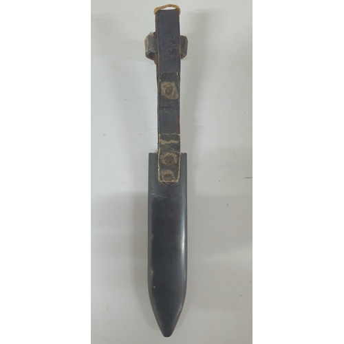 37 - Later (1940s) Hitler Youth knife with acid etched blade and faint RZM stamp to blade with 