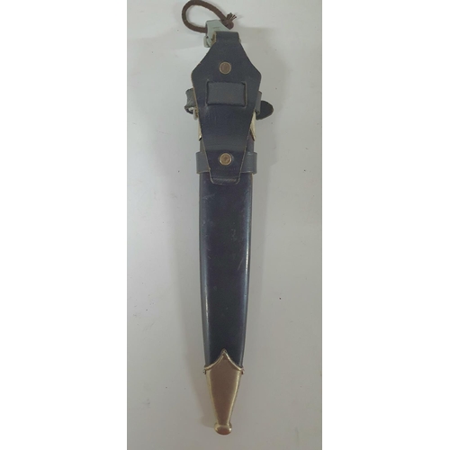 39 - 1935 Belin made, personalized SS Dagger with scabbard and metal belt hanger. The roundel is silvered... 