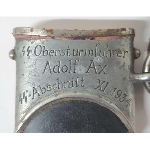 40 - SS Dagger with etched inscription - SS Oberstamfurhrer ADOLF AX, SS Abschnitt XI 1934 to the top met... 