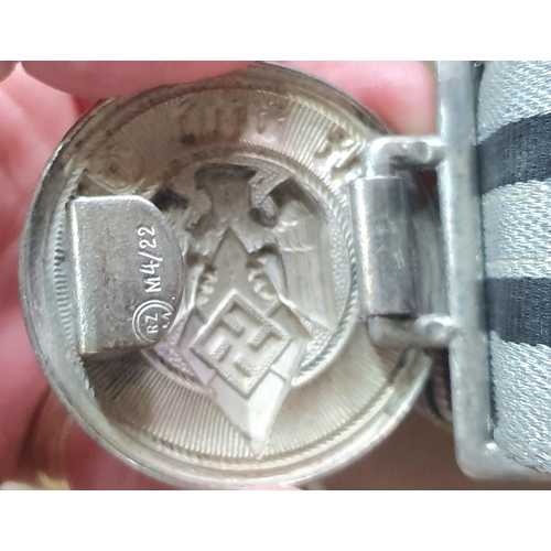 28 - Hitler Youth Leader’s buckle and dress brocade (belt). The back of the buckle is stamped RZM 4/22; i... 