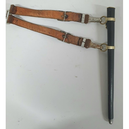 42 - ULTRA RARE WWII era Bulgarian officers naval dagger with scabbard and leather hangers.
The dagger ap... 