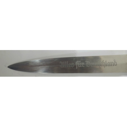 48 - German 1930s  SA dagger with Ernst Rohm acid etched signature and inscription with brown wooden grip... 