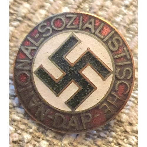 7 - German WWII Merit Cross 2nd Class with Swords medal together with 2 enamel Nazi party lapel badges (... 