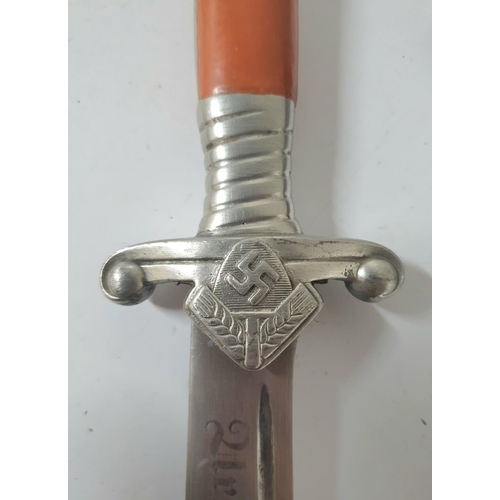 61 - RAD Leader dagger, circa 1937 with associated scabbard,

Rare model 1937 RAD Führer Haumesser (Offic... 