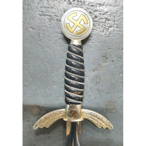 62 - Third Reich Luftwaffe Officers Dress Sword & scabbard with hanger by Paul Weyersburg & Co of Solinge... 