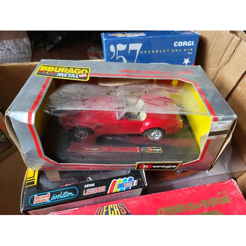 126 - Collection of Varying Boxed diecast model cars, bikes etc including corgi and dinky (Qty)