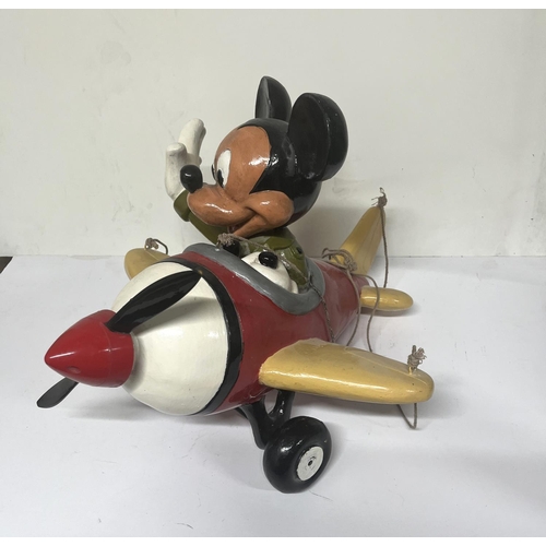 146 - Disney Mickey Mouse ceiling hanging Plane 50cm long with revolving propeller