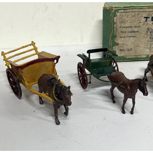 171 - Collections of vintage Britains horse and carts