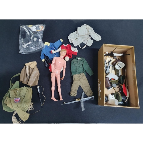 230 - Action Man figure together with accessories and different clothes etc