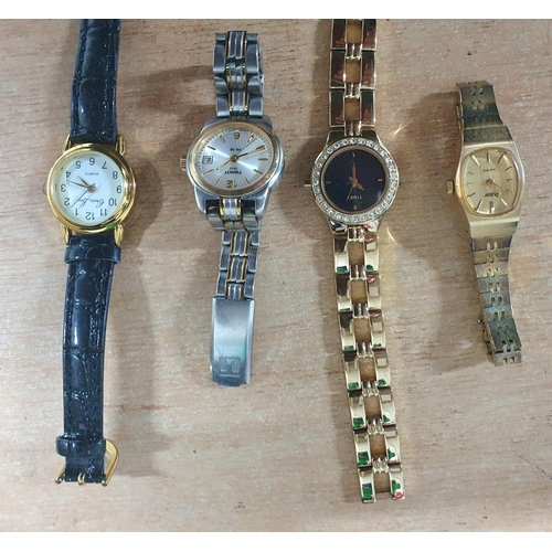 200 - Four ladies dress watches including Tissot and a leather strapped Charles Leman example (4)