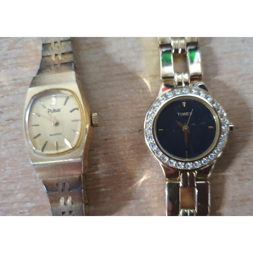 200 - Four ladies dress watches including Tissot and a leather strapped Charles Leman example (4)