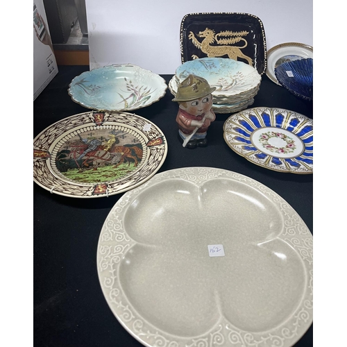 268 - Qty of ceramics including plates and cobalt blue glassware etc