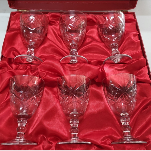 272 - six Cased Coronet hand cut crystal glasses