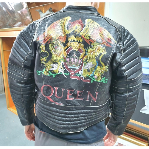 289 - Queen Production Ltd., London, Blue System, Official 1990's Queen limited edition, bikers leather ja... 