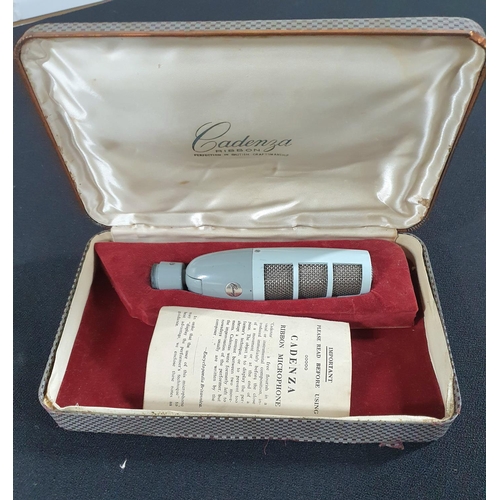 299 - Vintage Cadenza ribbon microphone in original box with papers