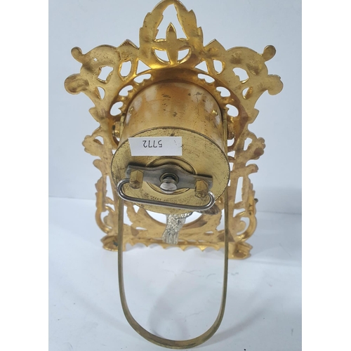 217 - Stunning ornate, late 19thC unmarked free-standing mantle clock with pierced gilt metal fretwork and... 