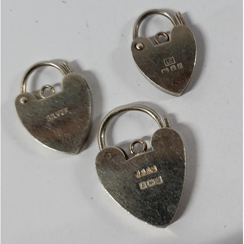 22 - Three silver padlock clasps (3)