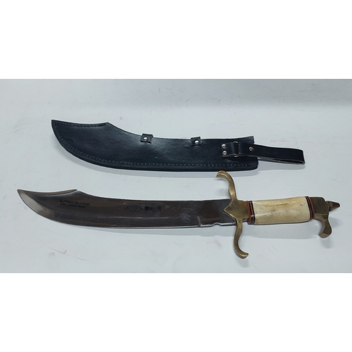 50 - White Tail, handmade cutlery, Pakistan, ornate scimitar in sheath