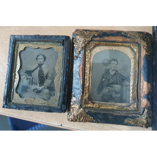 69 - Three Victorian  daguerreotypes miniature portraits, all in original frames (3)