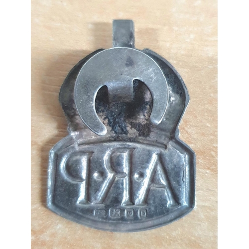 82 - RARE 1939 London silver ARP badge marked for the Royal Mint itself, the makers mark is for  Sir John... 