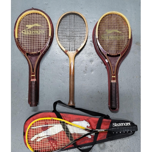 93 - vintage slazenger raquets and another (4)