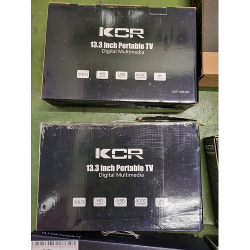 95 - Collection of 5 KCR portable TVs and a 19 inch DVB-T2