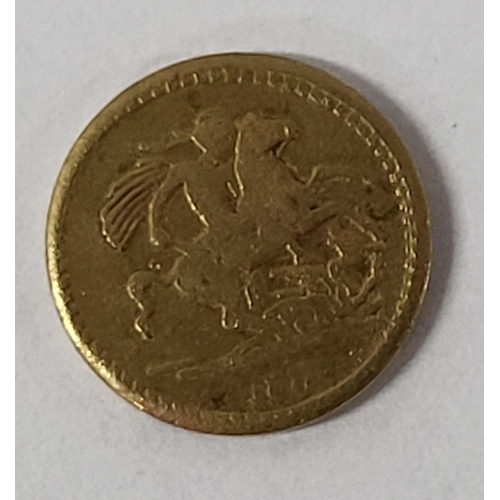 104 - Unidentified Queen Victoria gold coloured small 1 gram coin with George slaying the dragon verso wit... 