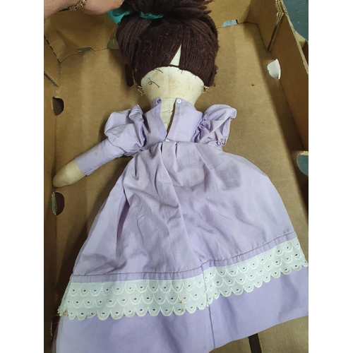 148 - Large straw doll, late Victorian/early 20thC with mainly original clothes