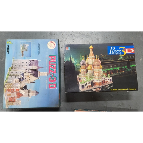 167 - Collection of 4 3D puzzles