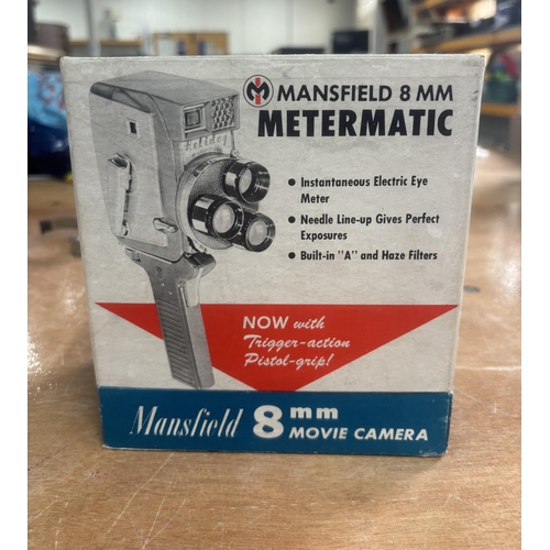 189 - Boxed Mansfield 8mm movie camera by Metermatic