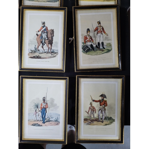 190 - Set of twelve framed prints of various 19thc/18thc british soldiers and regiments (12)