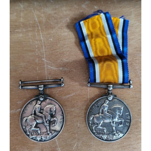 202 - Pair of British WW1 Medals (2)

Without ribbon is- 67835 PTE. J . GIBBS R.W.FUS
With Ribbon- 38322 P... 