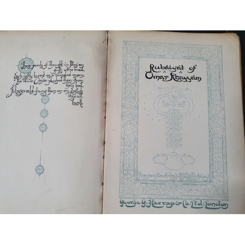 235 - RUBAIYAT OF OMAR KHAYYAM Khayyam, with suede leather outer jacket, published by George G. Harrap & C... 