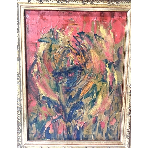 297 - Unsigned 1960s British modern school post-impressionist oil on canvas painting in original frame