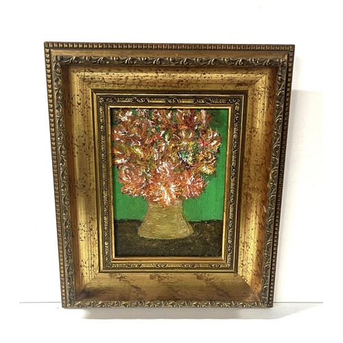 298 - Unsigned 1960s British modern school post-impressionist still-life oil on canvas painting in origina... 