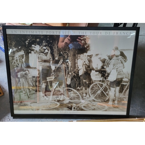 245 - French Tour de France cycling picture/poster together with a collection of various framed prints (Qt... 