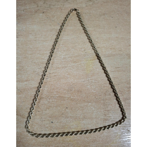 37 - Fully hallmarked 9ct yellow gold rope twist necklace,

5.5 grams                 48cm long