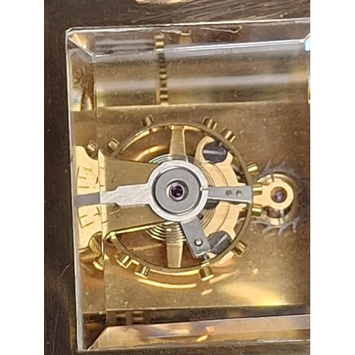 163 - Matthew Norman 8 day Swiss carriage clock 1754 movement, 11 Jewels.