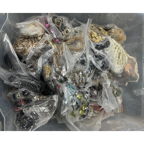 16 - Large tray of costume jewellery mainly bagged including Necklaces and bracelets ect