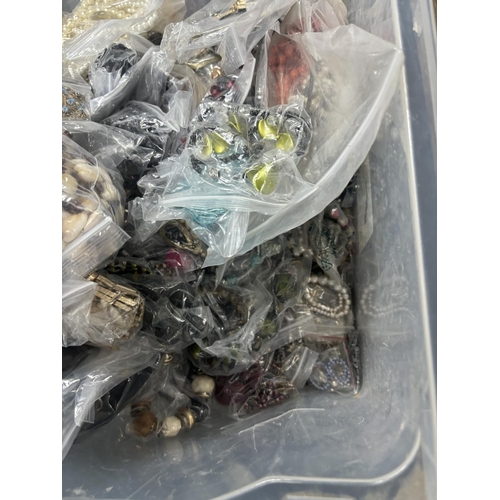 16 - Large tray of costume jewellery mainly bagged including Necklaces and bracelets ect