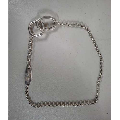 37 - Unusual gents 925 silver necklace with small ID tab 