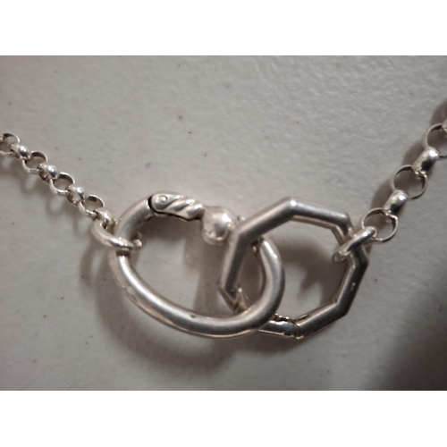 37 - Unusual gents 925 silver necklace with small ID tab 