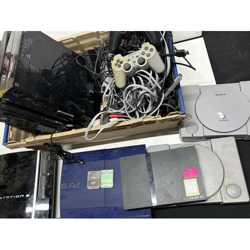 63 - Box of Playstations and accessories