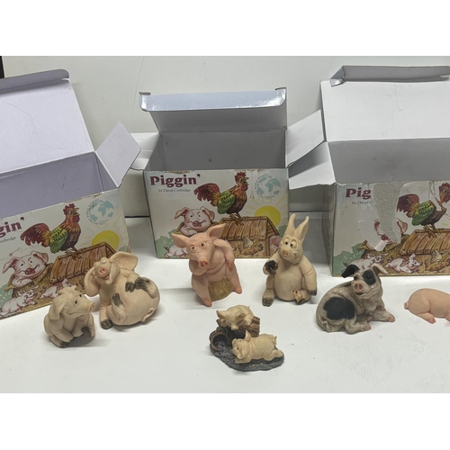 66 - Collection of Piggin ornaments (some boxed)