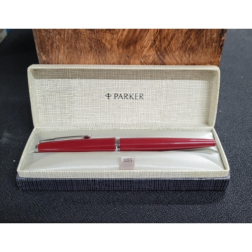 161 - Red Parker pen with case