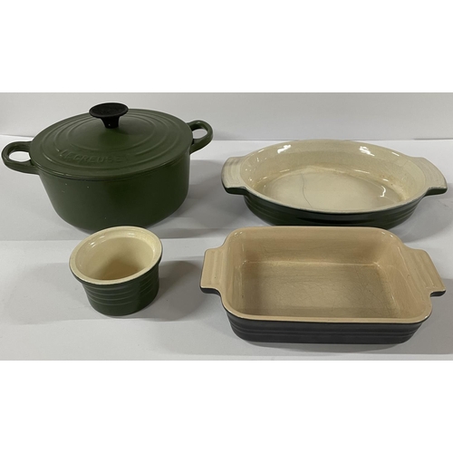 180 - Set of 4 green Le Creuset