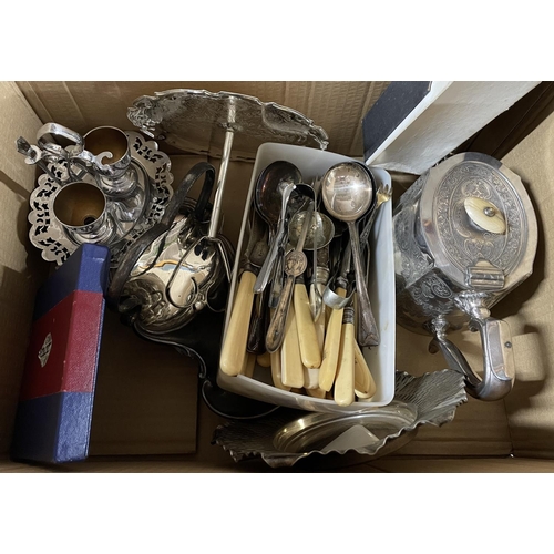 182 - Large quantity of metalware including silver plated cutlery